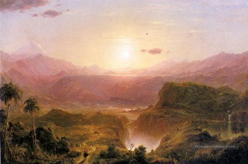  Hudson Peintre - Les Andes de l’Equateur paysage Fleuve Hudson Frederic Edwin Church